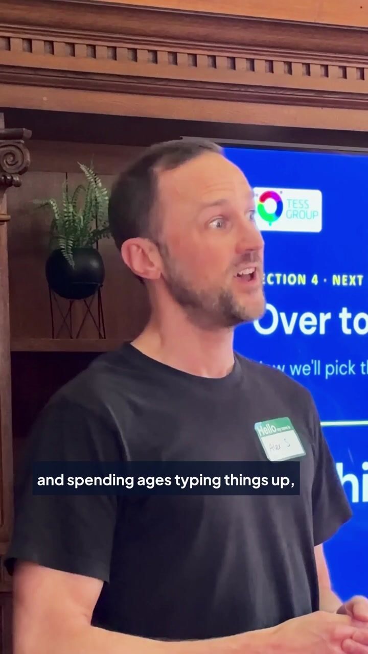 Alex, AI & Automation Level 4 apprentice, speaking at a TESS AI workshop