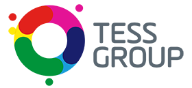 The Tess Group Logo - apprenticeships and training provider, our logo is multicoloured and represents our core values, our mission and our diverse culture